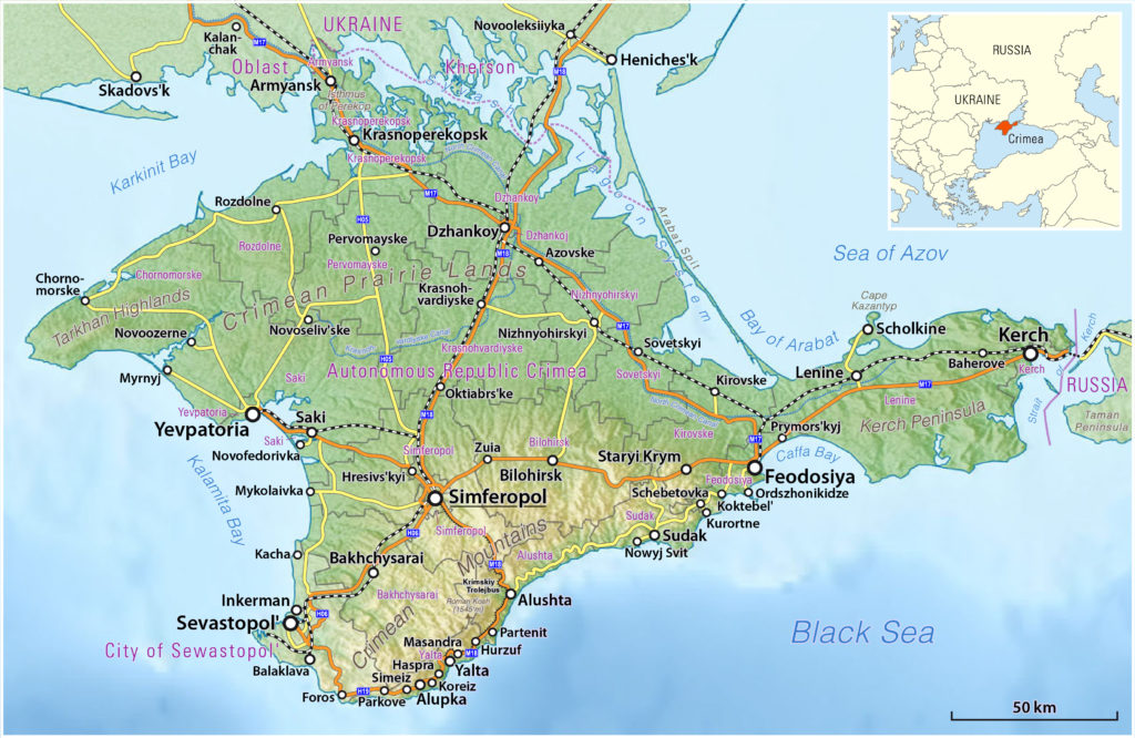 Physical Map Of The Crimea 1024x666 